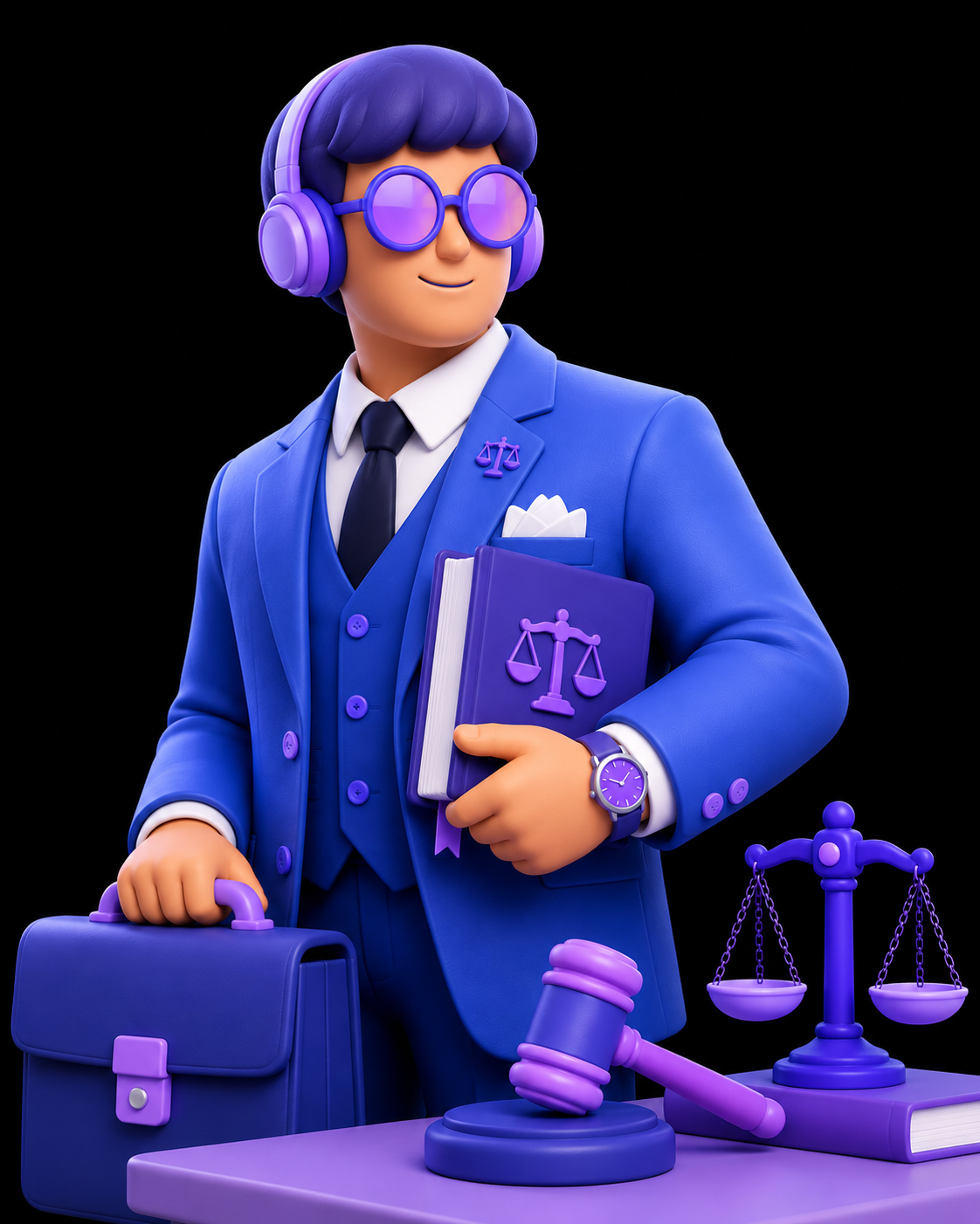 Professional lawyer colored illustration