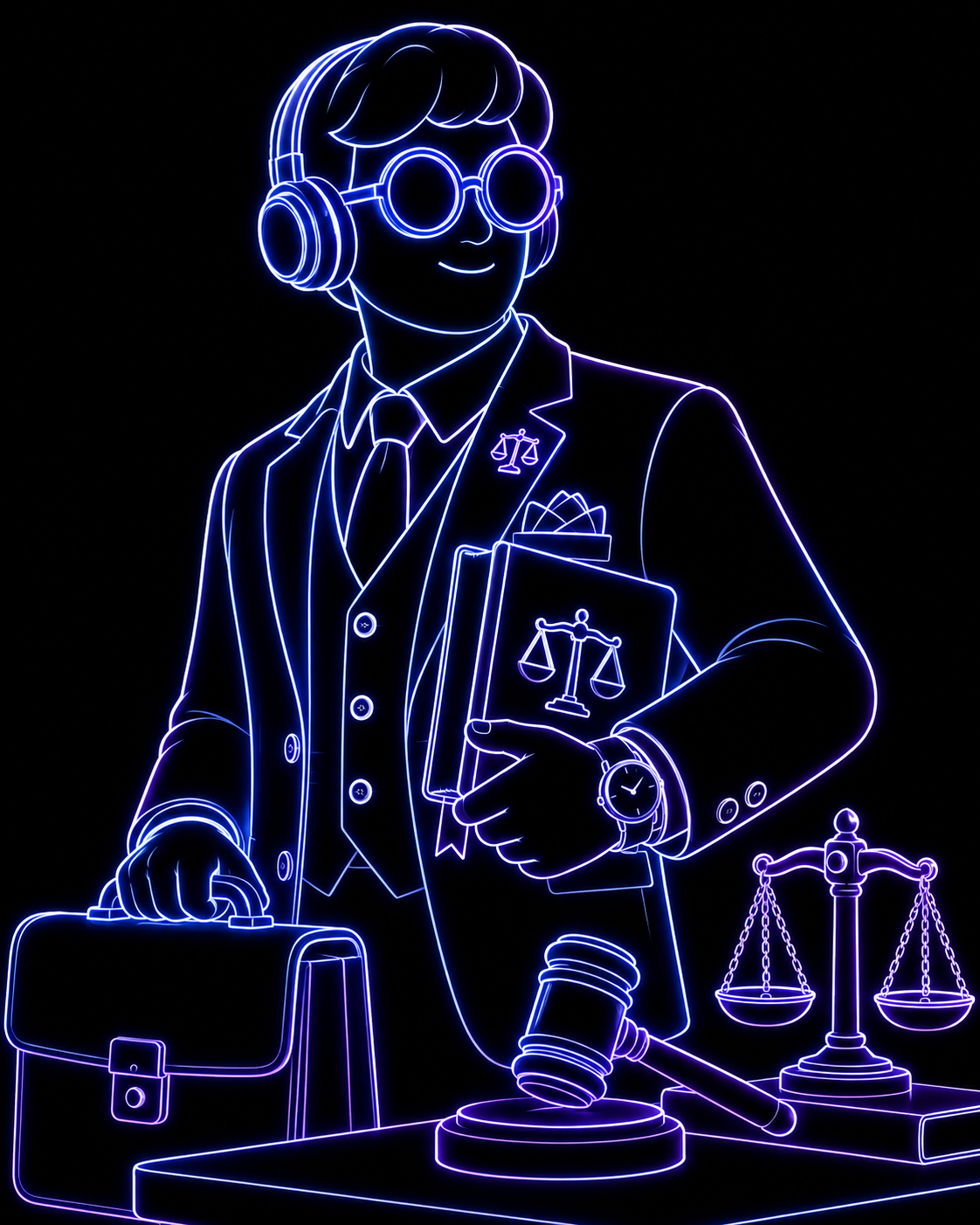 Professional lawyer outline illustration